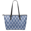 Geometric Denim Jeans Pattern Print Leather Tote Bag