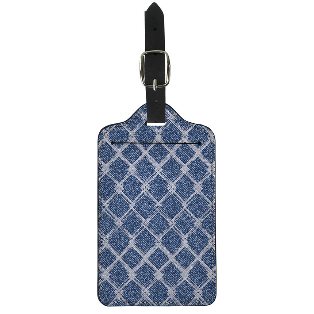 Geometric Denim Jeans Pattern Print Luggage Tag
