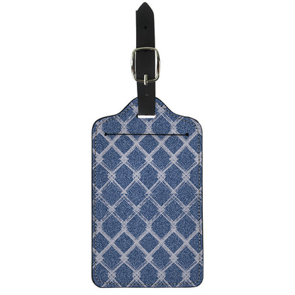 Geometric Denim Jeans Pattern Print Luggage Tag