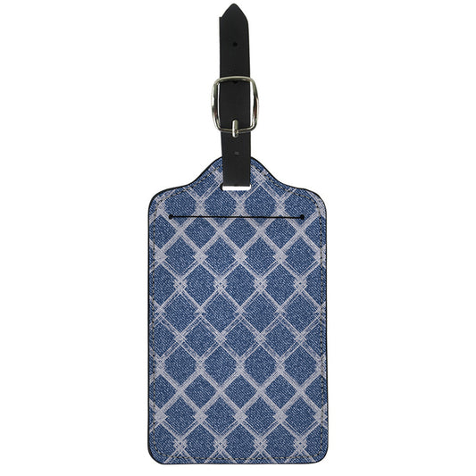 Geometric Denim Jeans Pattern Print Luggage Tag