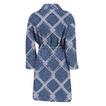 Geometric Denim Jeans Pattern Print Men's Bathrobe