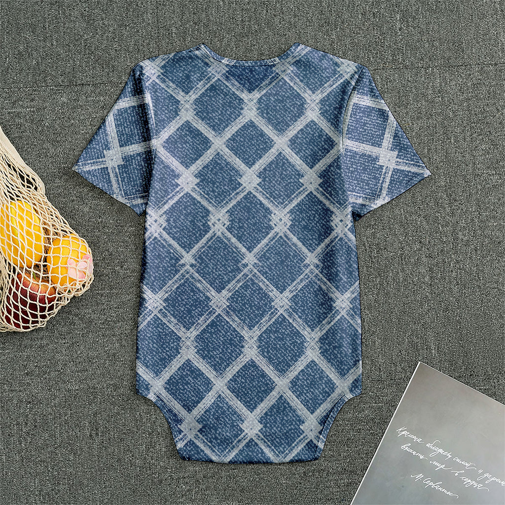 Geometric Denim Jeans Pattern Print Men's Bodysuit