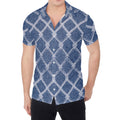 Geometric Denim Jeans Pattern Print Men's Shirt