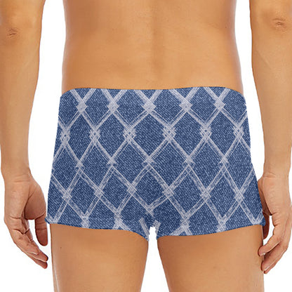 Geometric Denim Jeans Pattern Print Men's Short Boxer Briefs