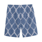 Geometric Denim Jeans Pattern Print Men's Sports Shorts