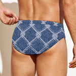 Geometric Denim Jeans Pattern Print Men's Swim Briefs