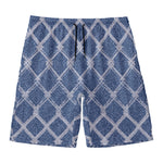 Geometric Denim Jeans Pattern Print Men's Swim Trunks