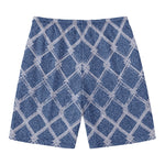 Geometric Denim Jeans Pattern Print Men's Swim Trunks