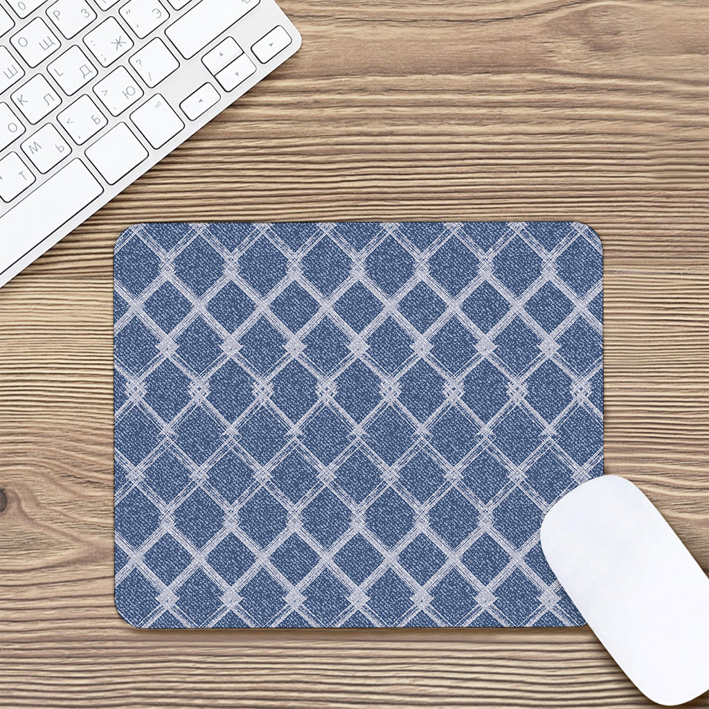 Geometric Denim Jeans Pattern Print Mouse Pad