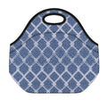 Geometric Denim Jeans Pattern Print Neoprene Lunch Bag