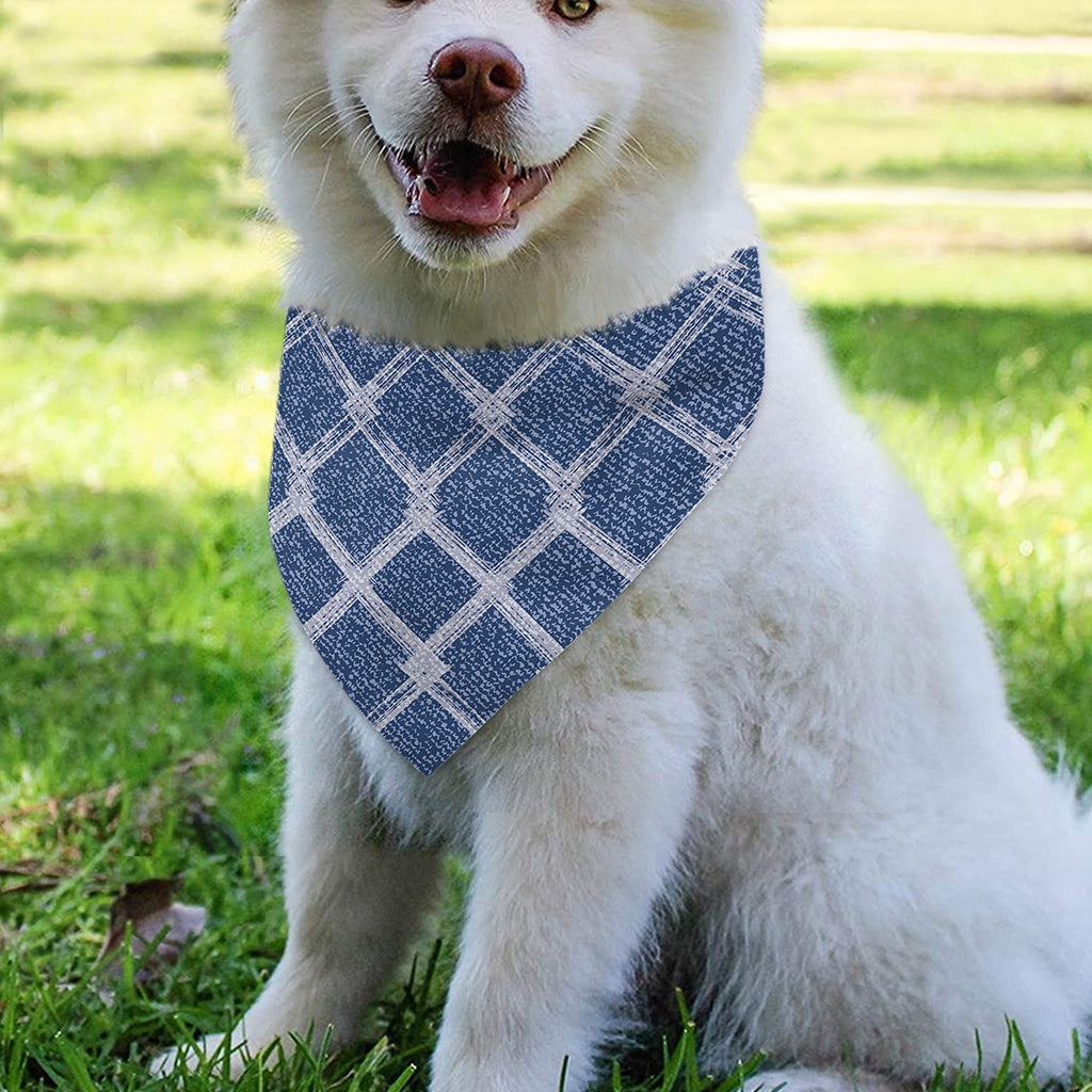 Geometric Denim Jeans Pattern Print Over The Collar Dog Bandana