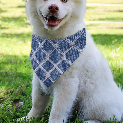 Geometric Denim Jeans Pattern Print Over The Collar Dog Bandana