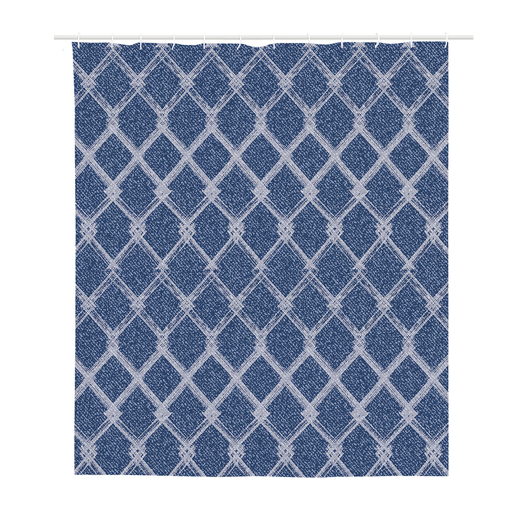Geometric Denim Jeans Pattern Print Polyester Shower Curtain
