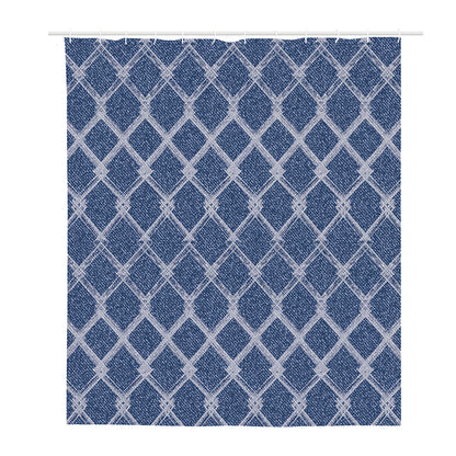 Geometric Denim Jeans Pattern Print Polyester Shower Curtain