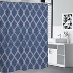 Geometric Denim Jeans Pattern Print Premium Shower Curtain