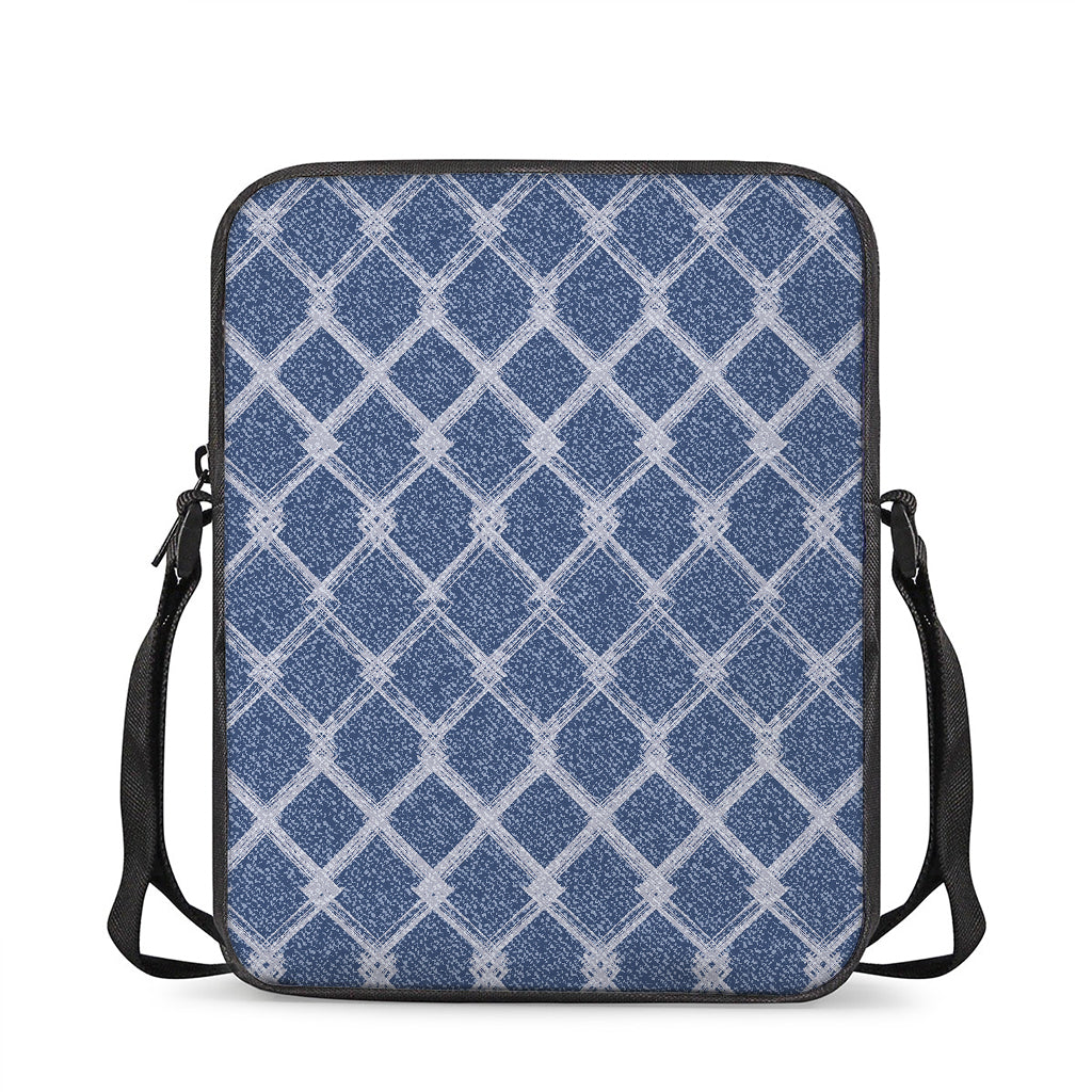 Geometric Denim Jeans Pattern Print Rectangular Crossbody Bag