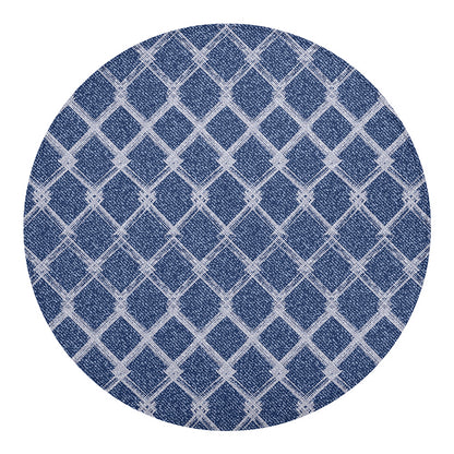 Geometric Denim Jeans Pattern Print Round Blanket
