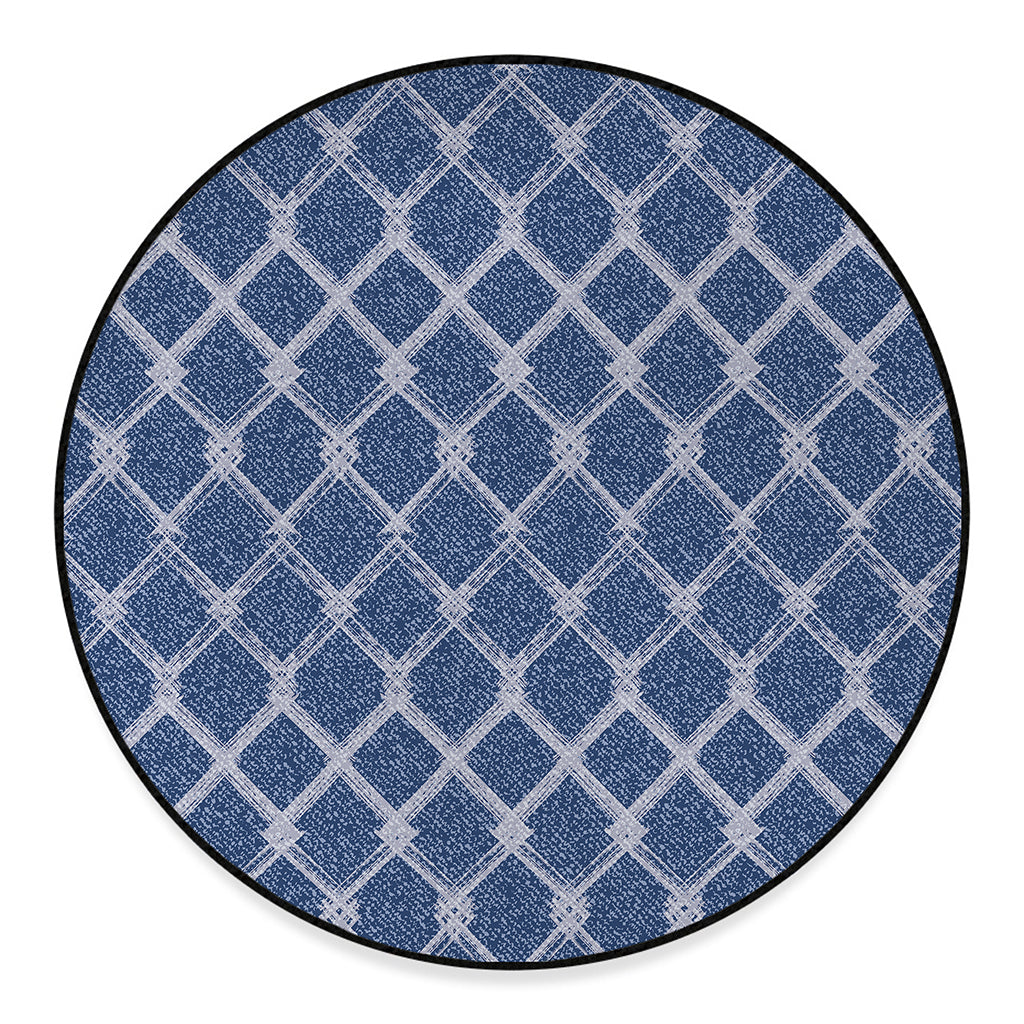 Geometric Denim Jeans Pattern Print Round Floor Mat