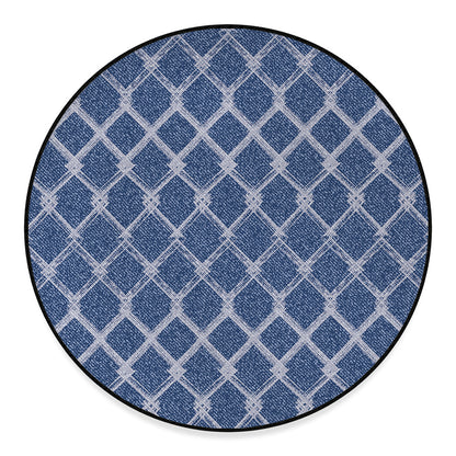 Geometric Denim Jeans Pattern Print Round Floor Mat