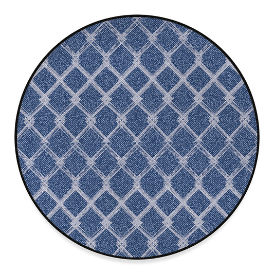 Geometric Denim Jeans Pattern Print Round Floor Mat