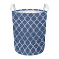 Geometric Denim Jeans Pattern Print Round Laundry Basket