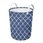 Geometric Denim Jeans Pattern Print Round Laundry Basket