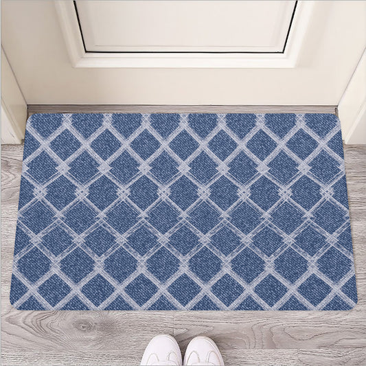 Geometric Denim Jeans Pattern Print Rubber Doormat