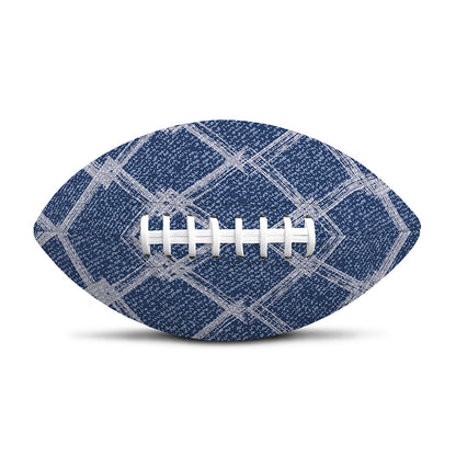 Geometric Denim Jeans Pattern Print Rugby Ball