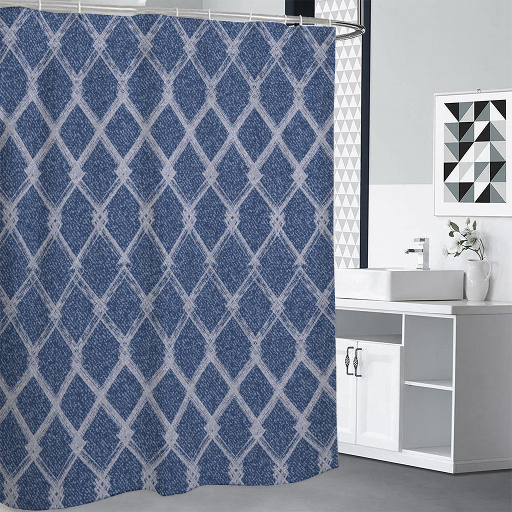 Geometric Denim Jeans Pattern Print Shower Curtain