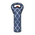 Geometric Denim Jeans Pattern Print Single Neoprene Wine Tote
