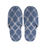 Geometric Denim Jeans Pattern Print Slippers