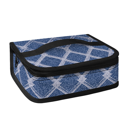 Geometric Denim Jeans Pattern Print Small Lunch Bag