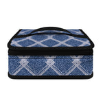 Geometric Denim Jeans Pattern Print Small Lunch Bag