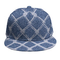Geometric Denim Jeans Pattern Print Snapback Cap