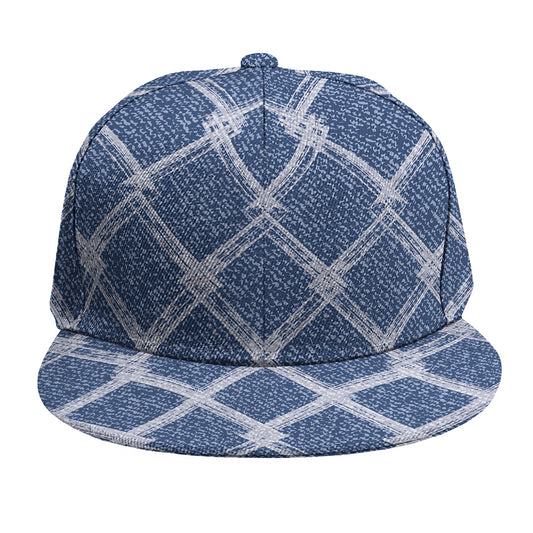 Geometric Denim Jeans Pattern Print Snapback Cap