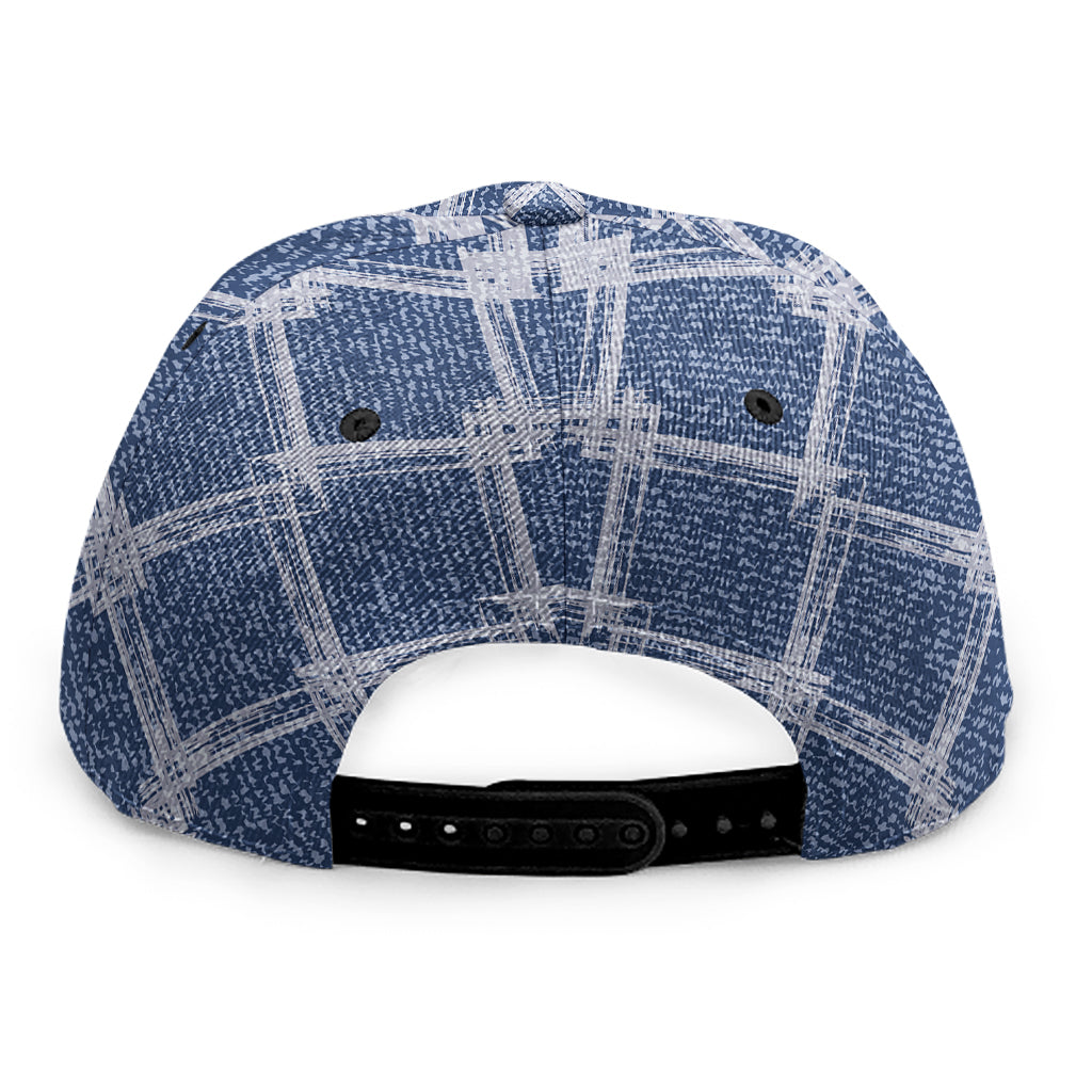 Geometric Denim Jeans Pattern Print Snapback Cap