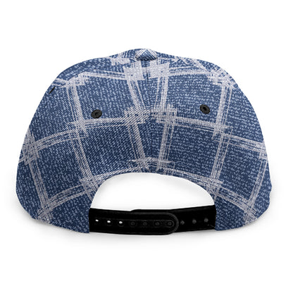 Geometric Denim Jeans Pattern Print Snapback Cap