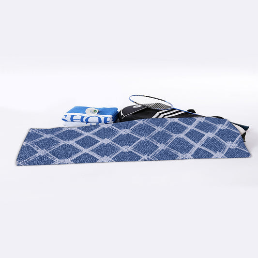 Geometric Denim Jeans Pattern Print Sports Towel