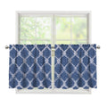 Geometric Denim Jeans Pattern Print Tier Curtains