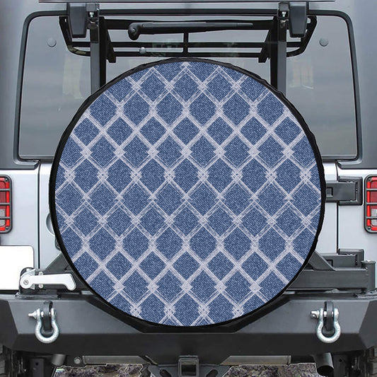 Geometric Denim Jeans Pattern Print Tire Cover