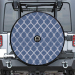 Geometric Denim Jeans Pattern Print Tire Cover With Camera Hole