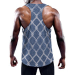 Geometric Denim Jeans Pattern Print Training Tank Top