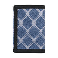 Geometric Denim Jeans Pattern Print Trifold Wallet