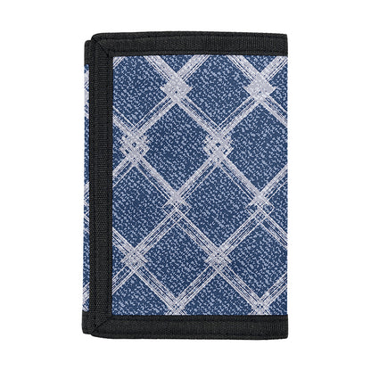 Geometric Denim Jeans Pattern Print Trifold Wallet