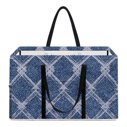 Geometric Denim Jeans Pattern Print Utility Tote Bag