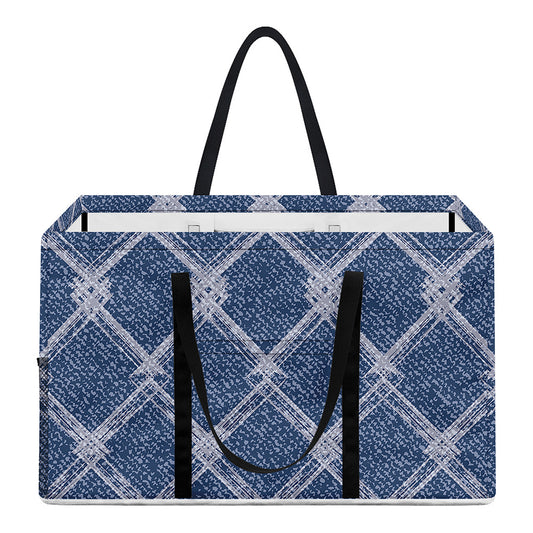 Geometric Denim Jeans Pattern Print Utility Tote Bag