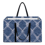 Geometric Denim Jeans Pattern Print Utility Tote Bag