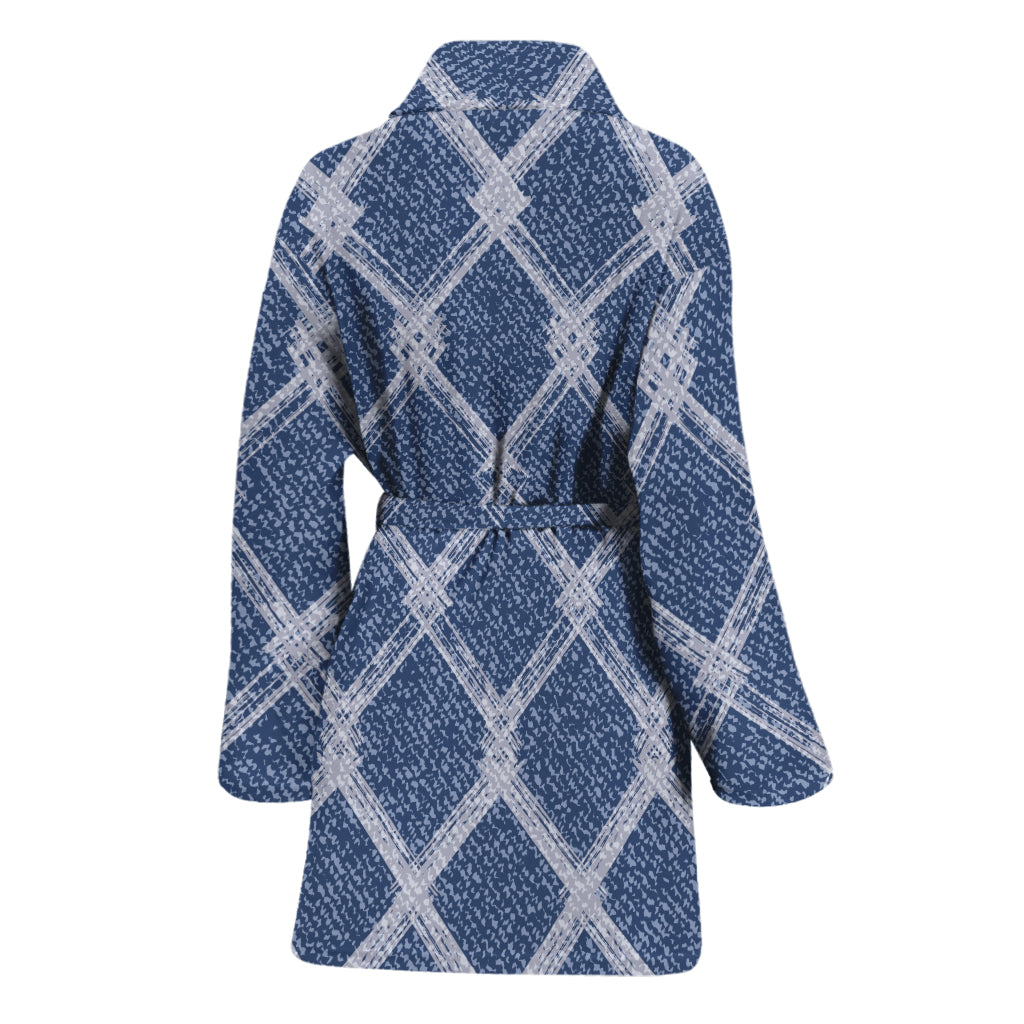 Geometric Denim Jeans Pattern Print Women's Bathrobe