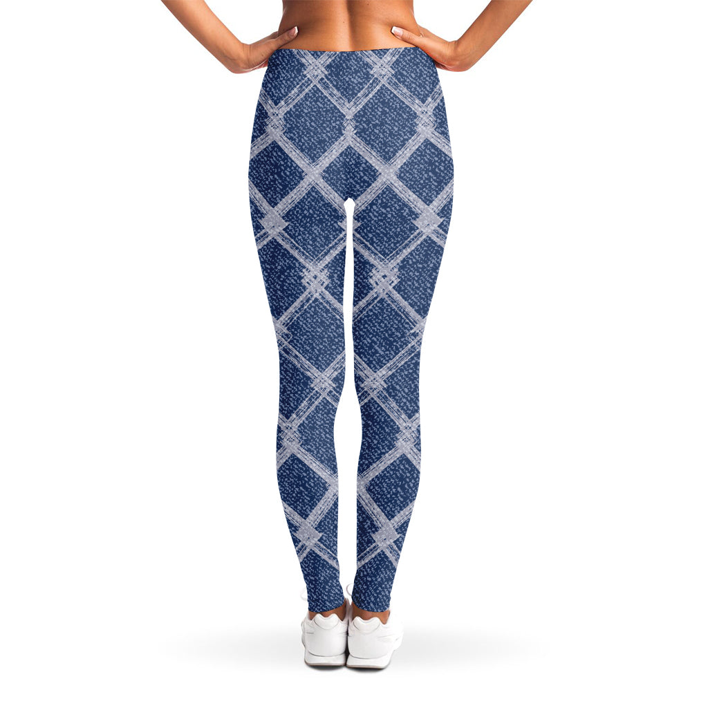 Geometric Denim Jeans Pattern Print Women's Leggings
