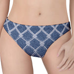 Geometric Denim Jeans Pattern Print Women's Thong